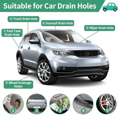 3 pcs Auto Sunroof Drain Cleaning Tool, 120 Inch Long Flexible Tube Cleaning Brush, Drain Brush Pipe Cleaners for Car Sunroof Windshield Wiper Drain Hole
