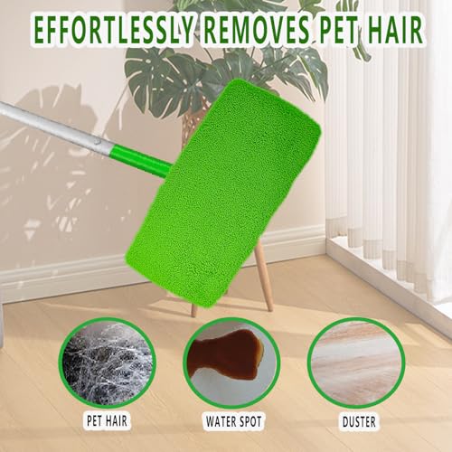 8PCS Reusable Microfiber Mop Pads Washable Wet Pads Compatible with Swiffer Sweeper Refills Pads for Wet & Dry Sweeping Cloths Mop Head Replacement for Household Cleaning - size: Green 8PCS