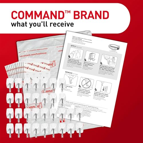 Command Small Wire Toggle Hooks, 32 Count, and 48 Strips, Damage Free Hanging Wall Hooks with Adhesive Strips, No Tools Required for Hanging, Organization and Storage, Holds up to 0.5 lb - size: 32 Hooks