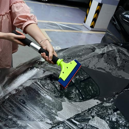EHDIS Long Handle 8-Inch Rubber Squeegee Aluminum Tube Handle Window Tint Squeegee Auto Water Blade, Shower Squeegee for Car Windshield, Glass, Tiles, and Smooth Surfaces