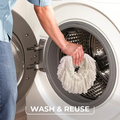 O-Cedar Easywring Microfiber Spin Mop & Bucket Floor Cleaning System with 4 Extra Refills - style: Spin Mop Bucket with 4 Extra Refills