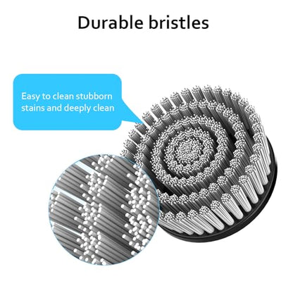 TUYU Replaceable Brush Heads Electric Spin Scrubber,4 Pack Brush Heads & 4 pcs Extra Brushes Kit, Cordless Spin Scrubber Power Cleaning Brush for Bathroom Floor
