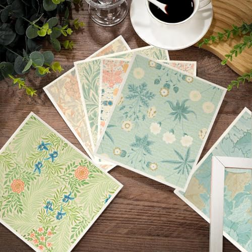 6 - Pack Swedish Kitchen Dish Cloths - Reusable Paper Towels for Counters & Dishes - Eco Friendly Cellulose Sponge Cloth (Flower Pattern) - color: D-flower Pattern