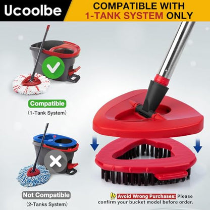 Spin Mop Scrub Brush for O-Cedar EasyWring 1 Tank System, Scrubber Brush Replacement Head with Stiff Bristle, Great for Bathroom, Kitchen, Pool, Glass and Tile Walls, No Include Mop Handle and Base - size: 1-Tank Scrub Brush(1pcs)