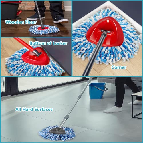 Spin Mop Replacement Head Compatible with O-Ceda 2-Tank Dual System RinseClean Microfiber Spin mop Refill for O Ceda Mop Replace Head (4 Pack)