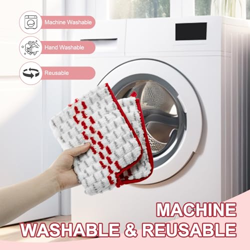 Microfiber Spray Mop Pads - Compatible with Promist MAX, Double Sided Replace Head for Dry/Wet Floor Cleaning Usable (4 Pack Red) - color: 4 Packs Red