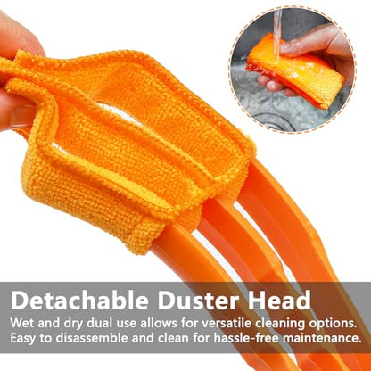 3 Pack Microfiber Feather Duster with 6 Microfiber Sleeves, Window Blind Cleaner, Blind Duster, Blinds Cleaning Tools