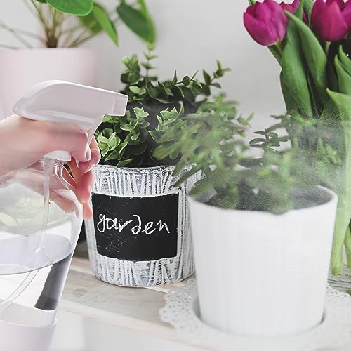 Glass Spray Bottles with Silicone Sleeve, 16 oz 2 Pack Empty Refillable Containers with Adjustable Spray Nozzles (Mist to Stream to Off), Spray Bottles for Cleaning, Hair, Plants, essential oils