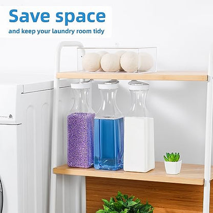 Laundry Detergent Dispenser,54oz Fabric Softener Dispenser,Plastic Liquid Laundry Detergent Container,Laundry Detergent Organizer for Laundry Room Organization with 4 Labels,White - color: White