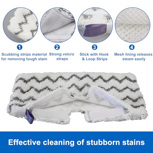 6 Pack S3501 S3601 Steam Mop Replacement Pads for Shark S3501 S3601 S3550 S3801 S3901 S3601D S3801CO S3901D S3455K S2902 SE450 Steam and Scrub Pocket Mop Steamer Pads Washable - color: 6 Pack Gray