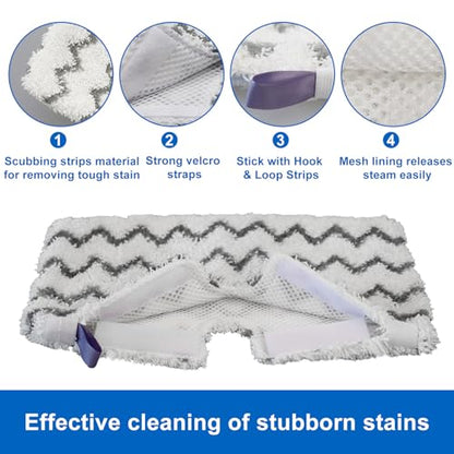 6 Pack S3501 S3601 Steam Mop Replacement Pads for Shark S3501 S3601 S3550 S3801 S3901 S3601D S3801CO S3901D S3455K S2902 SE450 Steam and Scrub Pocket Mop Steamer Pads Washable - color: 6 Pack Gray