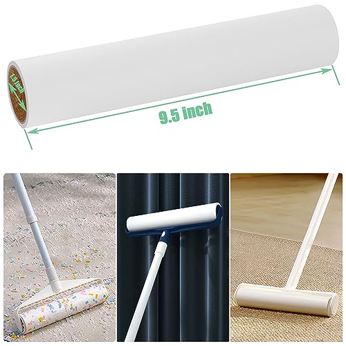9.5 inch Lint Roller Refills Only, Fit for 9.4/9.45/9.5 inch Large Lint Rollers for Floor Carpet Couch, Extra Sticky Pet Hair Lint Roller Refill 5 Pack, Total 300 Sheets (9.5'' Wide) - size: 9.5'' Wide (Pack of 5, Total 300 Sheets)