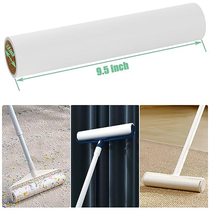 9.5 inch Lint Roller Refills Only, Fit for 9.4/9.45/9.5 inch Large Lint Rollers for Floor Carpet Couch, Extra Sticky Pet Hair Lint Roller Refill 5 Pack, Total 300 Sheets (9.5'' Wide) - size: 9.5'' Wide (Pack of 5, Total 300 Sheets)