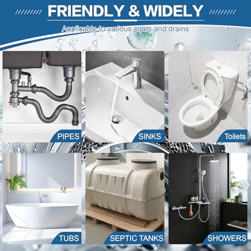 Drain Clog Remover 18 Packs Fast Acting Drain Cleaner Powders for Kitchen Sink Bathroom Shower Bathtub Powerful Pipe Unclogger Clears hair Grease Safe for Pipes