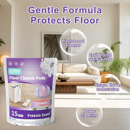 JOYMOOP Floor Cleaner for Mopping, 60 PCS Mopping Solution, Hardwood Floor Cleaner, Works Perfectly with Mop Bucket - size: 4 Count (Pack of 60)
