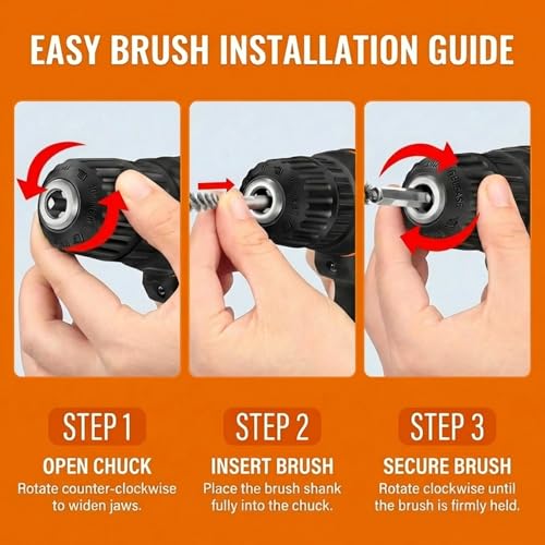 2-Pack Stainless Steel Bore Brush Set with 1/4" Hex Shank Twisted Wire Bristles, Electric Drill Attachments Wire Brush for Rust and Tube Cleaning, Also Work as Golf Shaft Ferrules Cleaner Tool