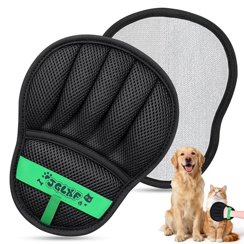 Upgraded Pet Hair Removal Glove for Dogs & Cats, Electrostatic Five-Finger Hair Remover for Furniture, Couch, Carpet, Clothing& Car Seat, 2Pcs Reusable Magic Brush Pet Hair Remover Tool (Black) - color: Black2