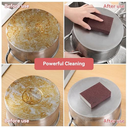 1 Pack Nano Carborundum Emery Sponge Pads for Cleaning Rust from Pots, Pans, Oven, Grill, Sink, Stains, Scouring Brush Tool for Kitchen Scrub Without Fiberglass