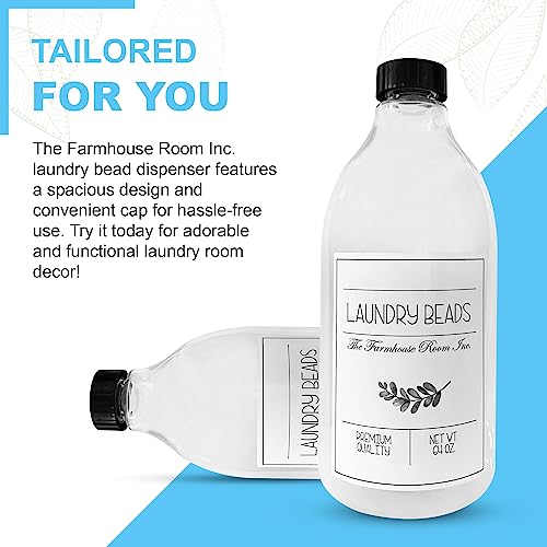 The Farmhouse Room Inc. Laundry Beads Dispenser Bottle - Scent Beads Container for Laundry Room Organization - 1/2 Gallon BPA Free & PET Plastic Bottle for Laundry Beads with Waterproof Label - 64 oz - style: Laundry Beads Bottle