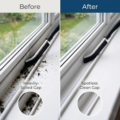 3Pcs Crevice Cleaning Brush, Hard Bristle Gap Cleaning Brush for Window Tracks, Multipurpose Grout Cleaning Tool for Kitchen,Bathroom Shutters and Window Tracks,9 Inch