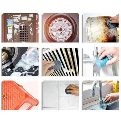 Metal Scrub | Effective Steel Soap Scrubber | 10X Abrasive Reusable Multi-Purpose Brush for Grime Sink Pans Hygiene Stovetops Pots Skillets Stubborn Grease