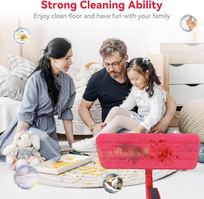 16.5 inch Microfiber Mop Pads for Rubbermaid Reveal Spray Mop and Any 16.5" Flat Mop - 6 Pack 13''-15'' Spray Mop Pad Reusable Washable Replacement Refills - Red & Grey - color: Grey and Red - 6pack