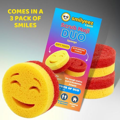 The Original Smiling Handle with Soap Dispensing for the Smiling Sponge with Smilyeez Caddy, Dishwand with Sponges, and 2 Scrub Mojis (Black) - style: Black with Sponge Dishwand