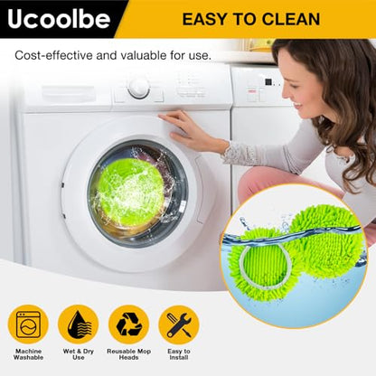 Chenille Duster Mop Head Compatible with O Cedar Mop Easywring 1-Tank System, Microfiber Chenille Mop Pads Spin Mop Refill for Dry & Wet Use, 3 Pack - size: 1-Tank Mop Refills(3pcs)