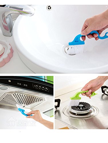 2pcs Hand-held Groove Gap Cleaning Tools Door Window Track Kitchen Cleaning Brushes (Sky Blue) - color: Sky Blue