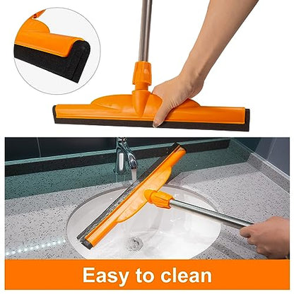 ITTAR Heavy-Duty Floor Squeegee, 62" Adjustable Handle, EVA Foam Blade, Ideal for Concrete, Garage, Patio & More