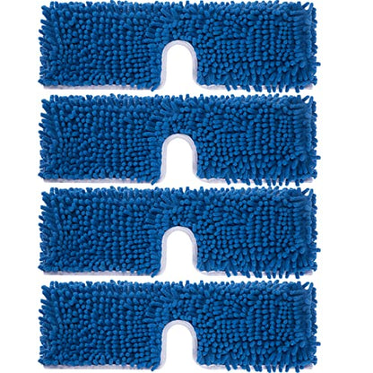 4 Pack Chenille Mop Heads Replacements Compatible with Oceda Dual-Action Microfiber Flip Mop System, Mop Replace Heads for Dry Wet Use, Washable Double Sided Flat Sponge(18 * 6 in)