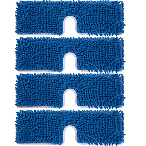 4 Pack Chenille Mop Heads Replacements Compatible with Oceda Dual-Action Microfiber Flip Mop System, Mop Replace Heads for Dry Wet Use, Washable Double Sided Flat Sponge(18 * 6 in)