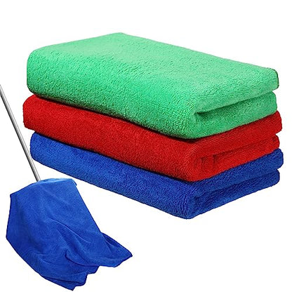 Newwiee 3 Pcs Extra Large Microfiber Cleaning Cloth 30" x 20" Washable Reusable Microfiber Towel Streak Free Lint Free Cloth for Cleaning Home Glass Office Window Bathrooms (Red,Blue,Green) - color: Red, Blue, Green
