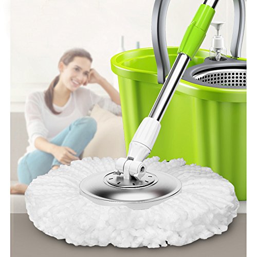 3 Pack Mop Head Replacement Spin Mop Replacement Head Microfiber Spin Mop Refills Easy Cleaning Round Shape Standard Size - color: White-3 Pack