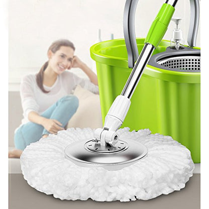 3 Pack Mop Head Replacement Spin Mop Replacement Head Microfiber Spin Mop Refills Easy Cleaning Round Shape Standard Size - color: White-3 Pack
