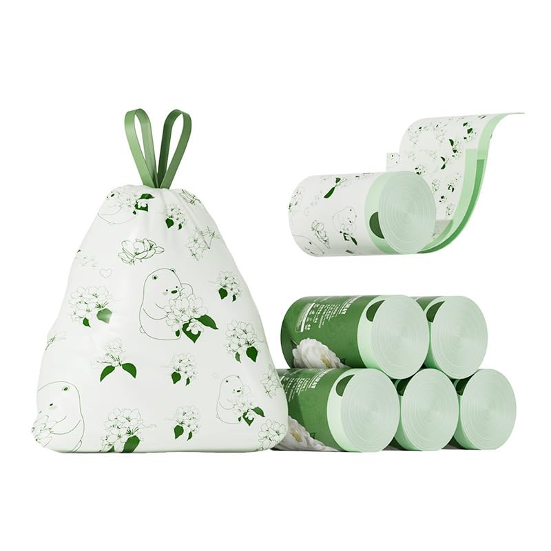 50pcs/Roll Household Drawstring Garbage Bags, Thick And Durable Material, Not Prone To Tearing, Plastic Trash Bags