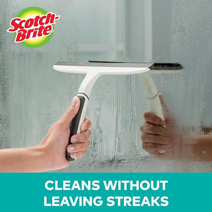 Scotch-Brite, All-Purpose 10 Inch Dual Blade Streak-Free Squeegee, Safe on Mirrors, Glass Shower Doors, Windows, Sinks and More - size: 10.188 in. x 7.5 in. x 1.5 in.
