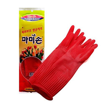 MAMISON Quality Kitchen Rubber Gloves (1 Pairs, X-Large), Cleaning, Washing, Non-Slip Reusable Natural Latex Gloves, House Hold. Korean Kitchen - size: X-Large