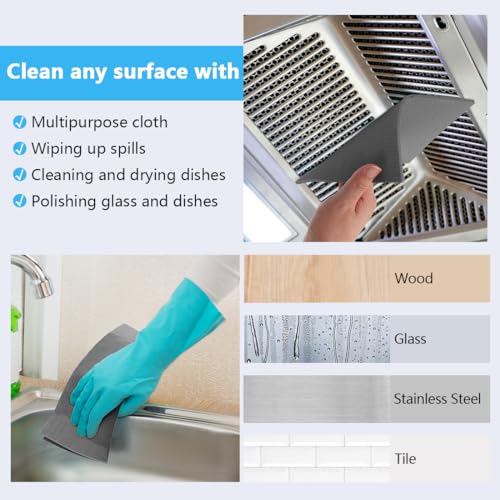 HOMEXCEL Swedish Dishcloths for Kitchen 10 Pack, Sponge Dish Cloth for Counters & Washing Dishes, Reusable and Absorbent Paper Towels, Grey - color: Grey