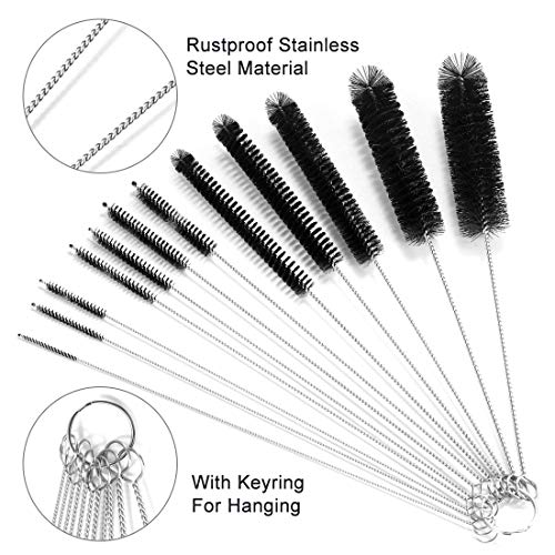 9.5 Inch Long Straw Cleaner Brush Set, 12 Pack Straw Pipe Cleaner Brush Set | Small Brushes For Cleaning Small Parts