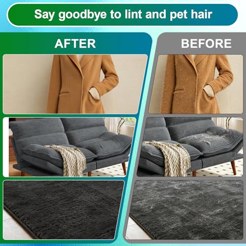 Pet Hair Removal Glove for Dogs & Cats, Reusable Electrostatic Pet Hair Remover for Couch, Carpet, Clothing & Car Seats, Washable Fur Remover Glove for Laundry, Furniture & Pet Bed - color: BlackYellow
