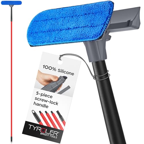 Tyroler Professional Window Squeegee for Home, 12"-80" Long Squeegee for Window Cleaning, 2-in-1 Window Cleaning Squeegee Kit, Indoor & Outdoor Window Cleaner Tool for High Windows & Glass - size: 12''-80''