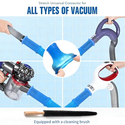 Universal Dryer Vent Cleaner Kit Compatible with All Vacuum Cleaner Include Vacuum Hose Attachment Accessories Brush Lint Brush,Dryer Vent Vacuum Hose
