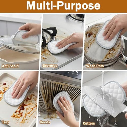 Double Side Non Scratch Wire Dishcloth, 4 Pcs Multipurpose Wire Dishwashing Rags, Wires Mesh Cleaning Cloth for Wet and Dry Cleaning, Reusable Metal Wash Cloth for Kitchen, Pots, Pans, Stove, Sinks