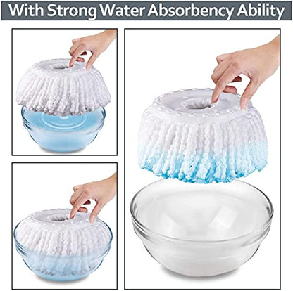 6 Pack Mop Heads Replacements Washable Microfiber Spin Mop Refill Cleaning Supplies for Home, Office, Industrial and Commercial Use,Compatible with Hurricane,Mopnado Spin Mop