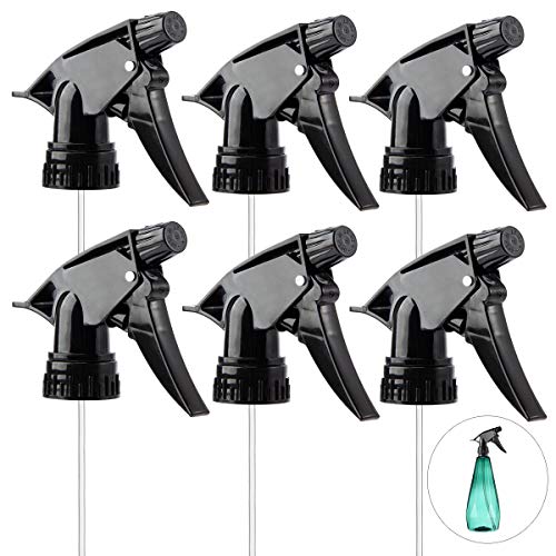 6pcs Spray Bottle Replacement Nozzle- Reusable Heavy Duty Mist Spray & Stream Sprayer Replacement Tops Fit Standard 28/400 Neck 32oz, 16oz, 8oz Bottles for Home Office Cleaning Household Gifts, Black - color: Black