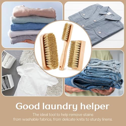 3 Pcs Wood Laundry Stain Brush Stain Remover Brushes with Boar Bristle Small Stain Brush for Clothes for Scrubbing Stains from Furniture Fabric Leather(3 Pcs E) - style: 3 Pcs E