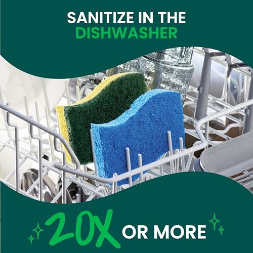 Scotch-Brite Heavy Duty Scrub Sponge, 9 Kitchen Sponges for Tough Messes, Lasts 3X Longer, Best for Cast Iron Skillets & Outdoor Grills, Flexible, Durable & Strong (Pack of 5) - size: 9 Scrub Sponges (Pack of 5)