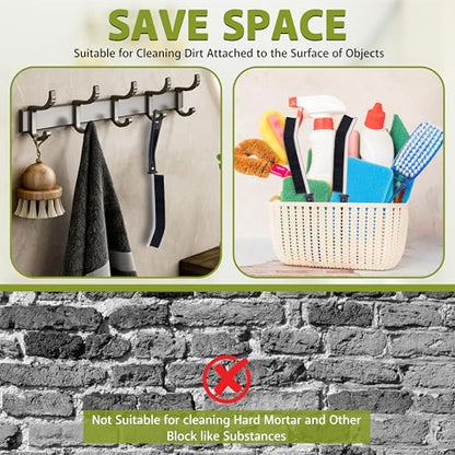 Crevice Cleaning Brush Set - 3 Pcs Hard Bristle Crevice Cleaning Tool for Grout, Tile Floors, Gaps & Narrow Spaces-Small Grout Scrub Brush for Cleaning Bathroom, Shower, Window Tracks, Kitchen