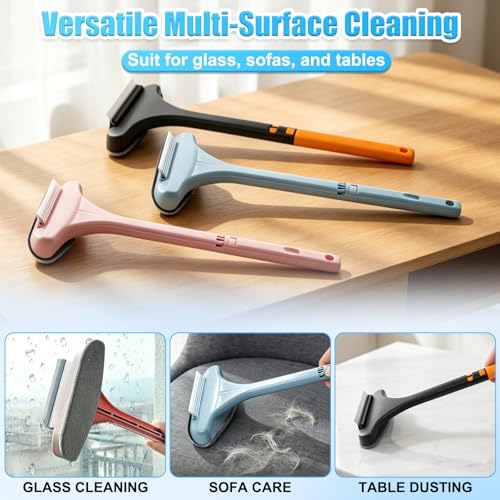 Window Screen Cleaning Brush,2-in-1 Multi-Purpose Cleaning Brush Efficient Cleaning,Window Screen Cleaner Tool with Squeegee,Mesh Cleaner Brush for Patio,Door,Porch Screens(Yellow Green) - color: Yellow Green